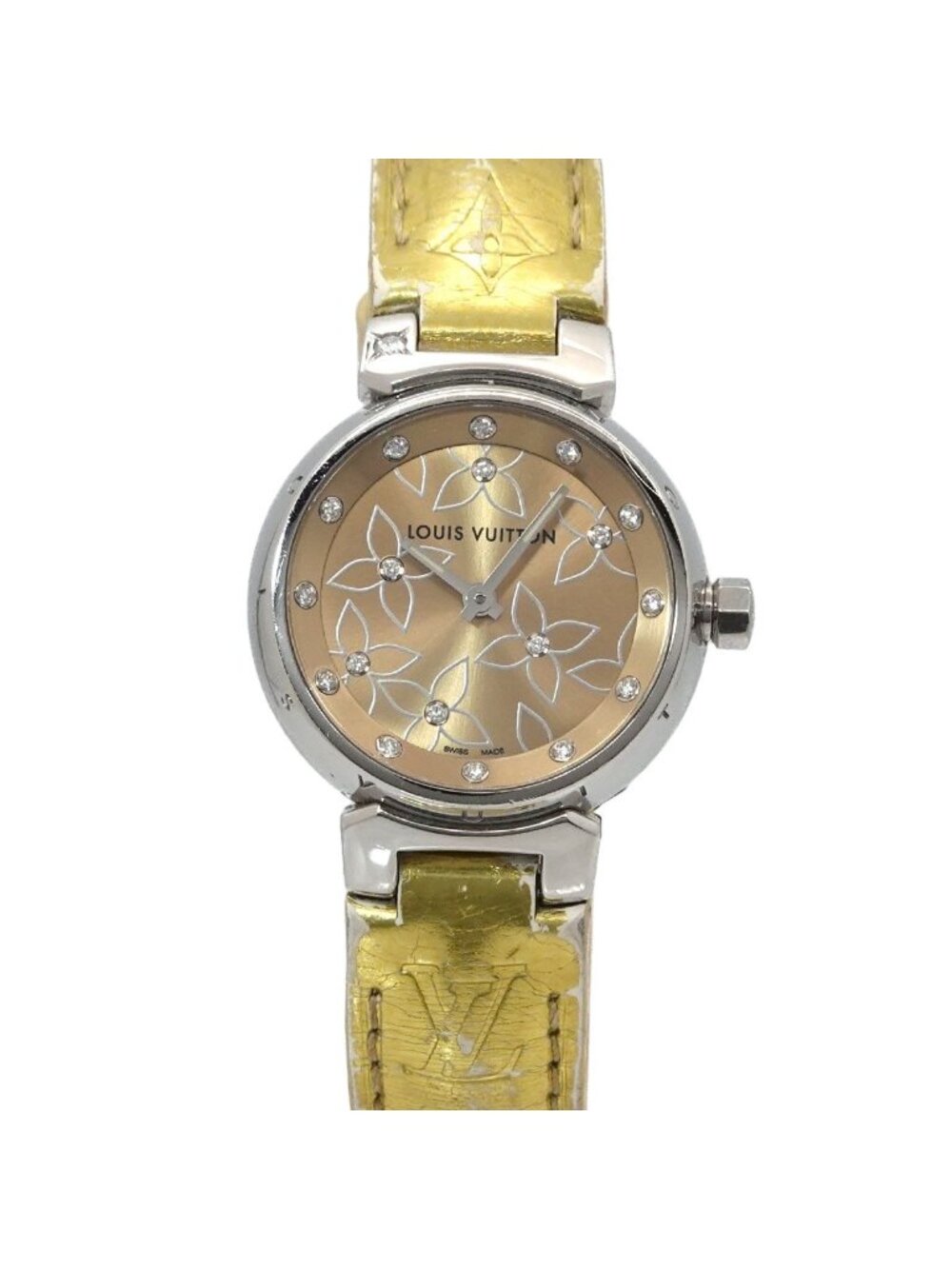 Louis Vuitton Tambour Rug Index Diamond Watch Quartz